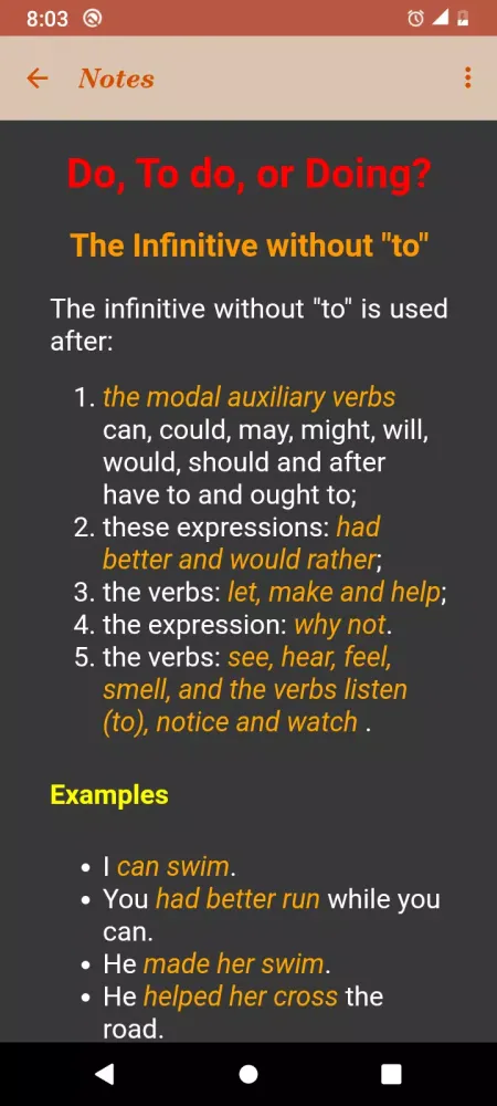ENGLISH GERUND and INFINITIVE سکرین شاٹس