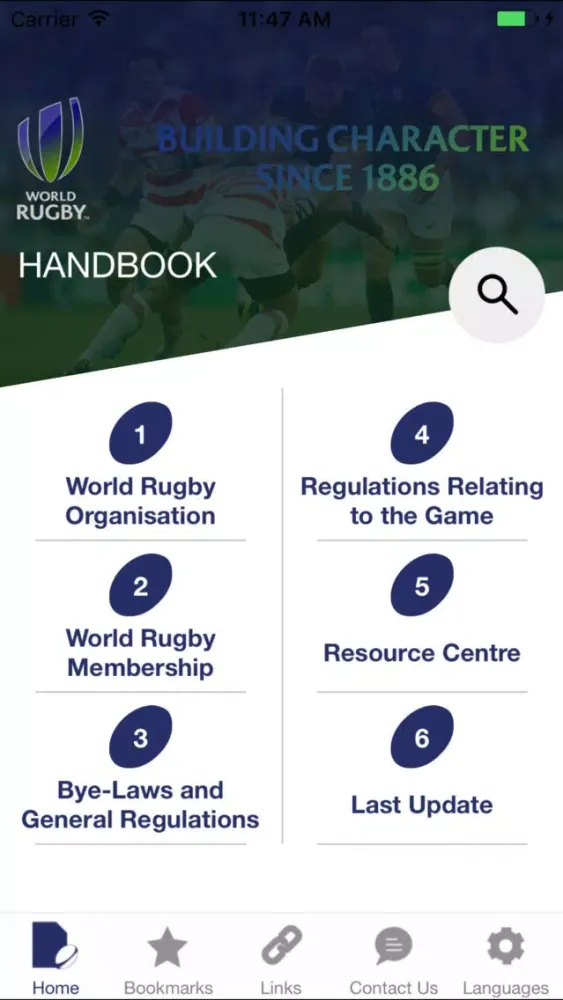World Rugby Handbook سکرین شاٹس