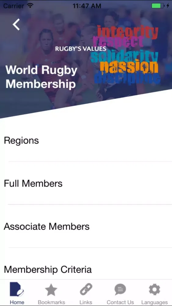 World Rugby Handbook سکرین شاٹس