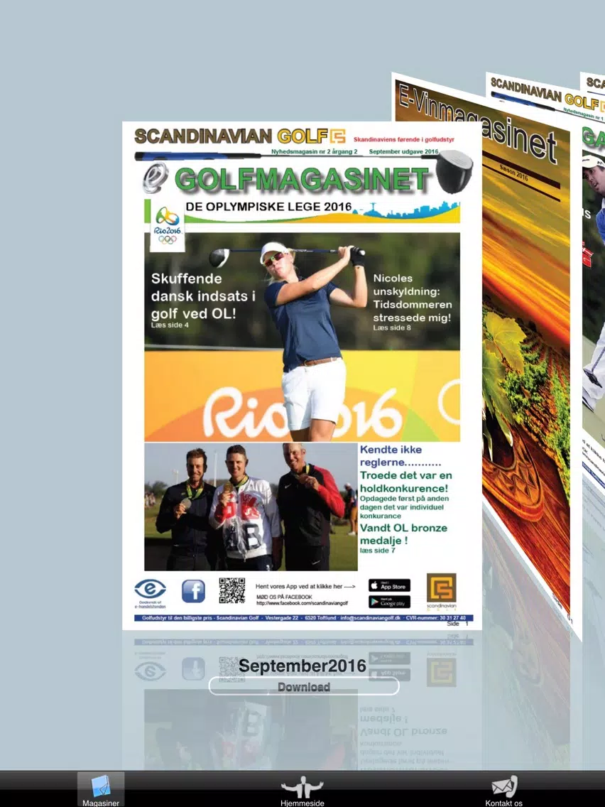 Zrzuty ekranu E-Golf & Vinmagasin iPad 