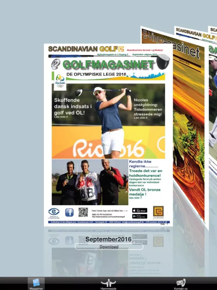 Tangkapan layar E-Golf & Vinmagasin iPad 