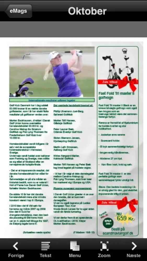 Tangkapan layar E-Golf & Vinmagasin
