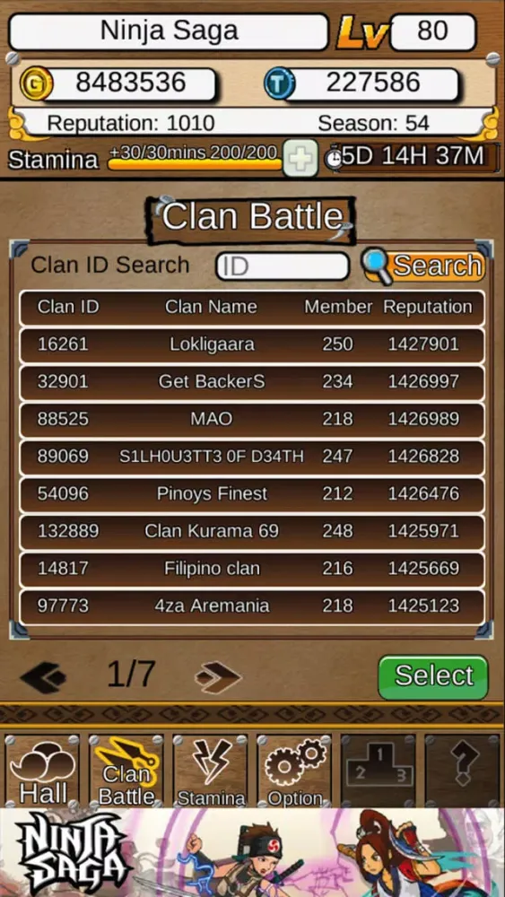 NS Clan War Panel Screenshots