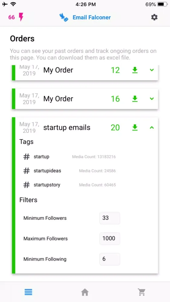 Tangkapan skrin Email Collector for Instagram