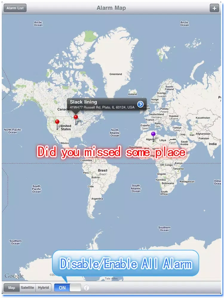 Alarm GPS Free iPad 应用截图