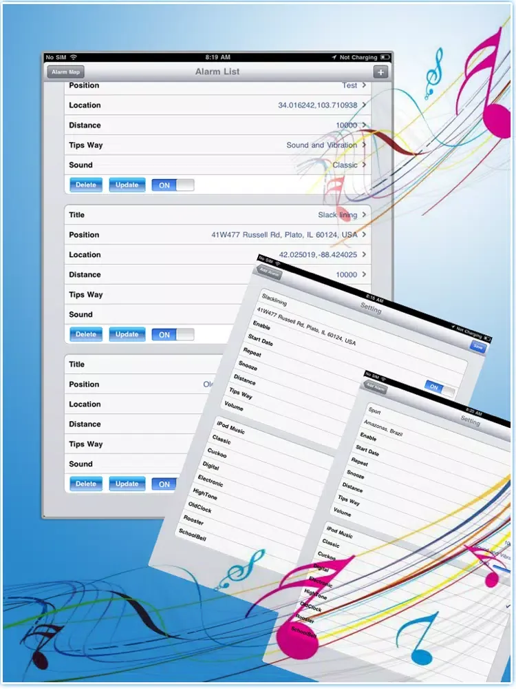 Alarm GPS Free iPad 应用截图