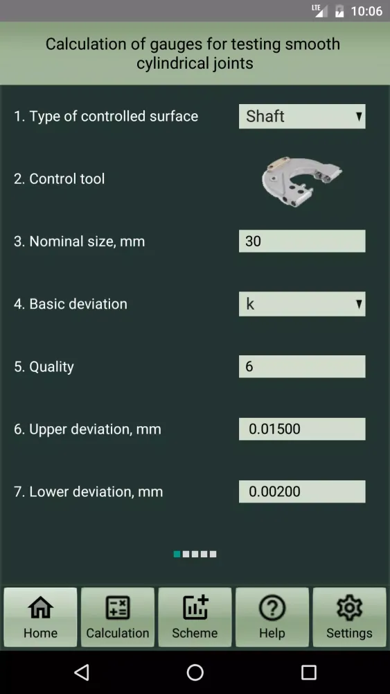 Tangkapan layar Calculation of limit gauges