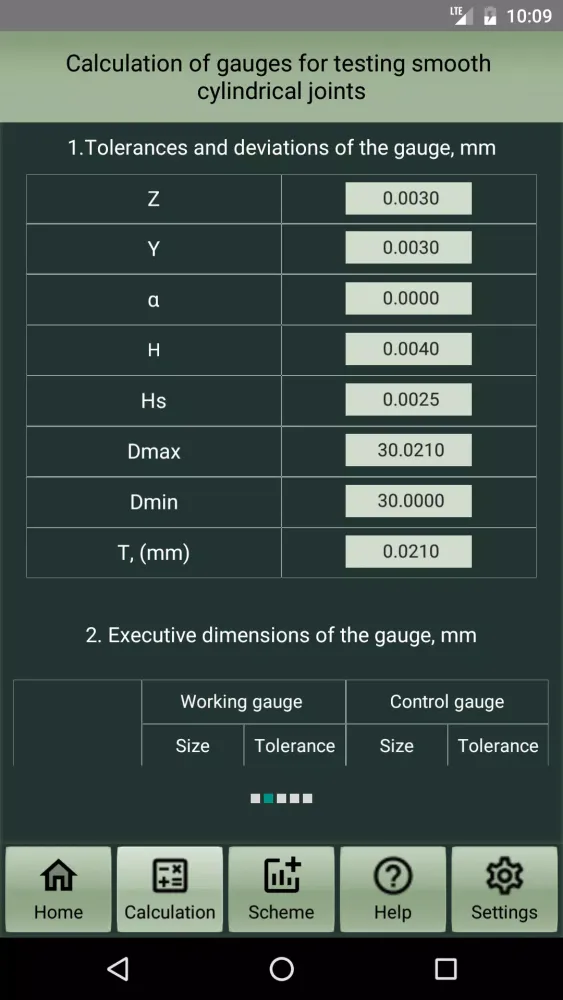 Tangkapan layar Calculation of limit gauges