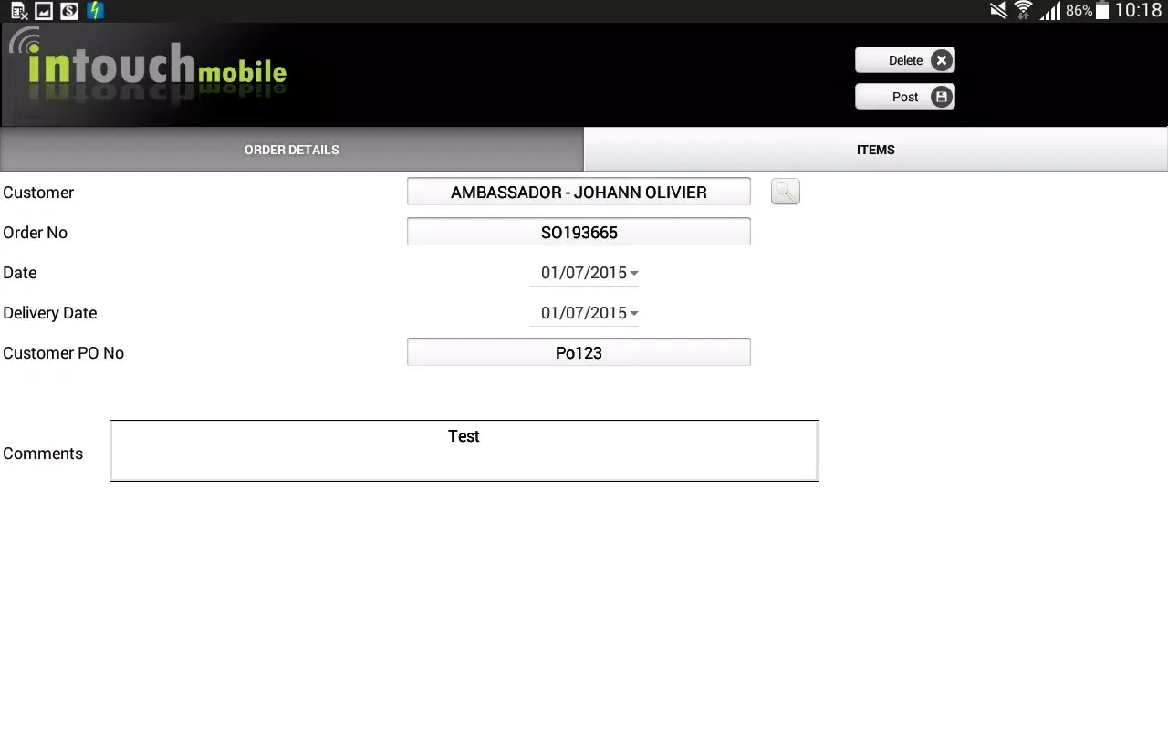 صور Intouch Sales Orders