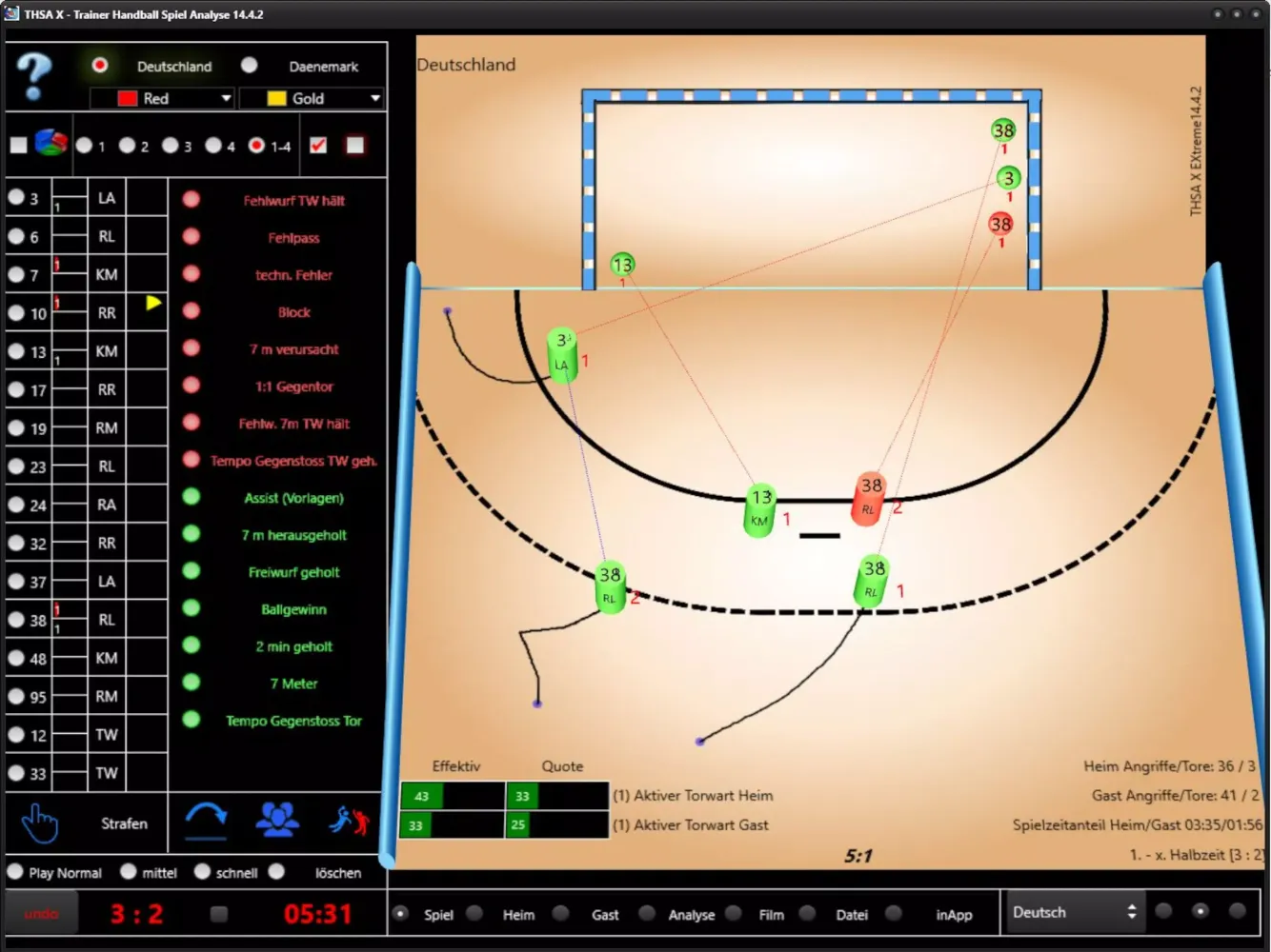 Handball Game Analysis THSA-X Screenshots