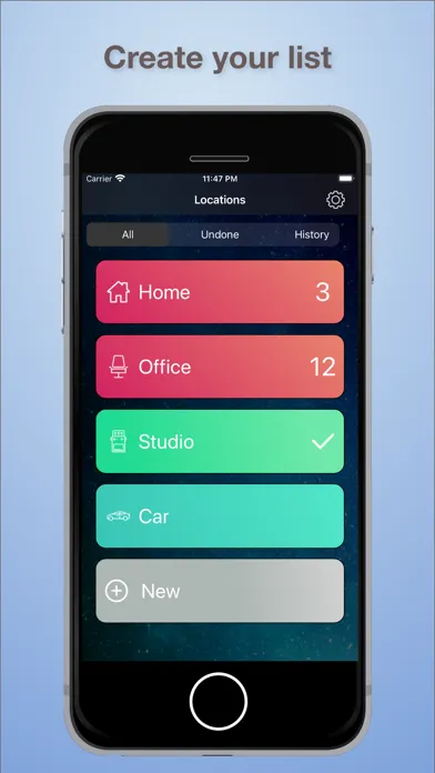 Zrzuty ekranu Paranoid List