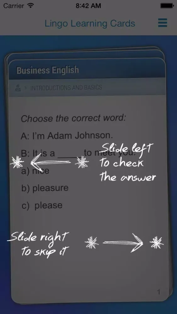 Captures d'écran de Learn Business English Easily with Lingo Learning Memo Cards