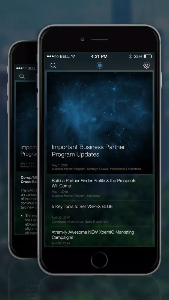 Capturas de pantalla de EMC Partner News
