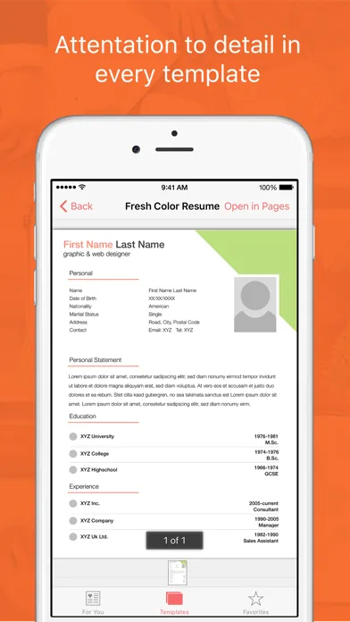 Zrzuty ekranu Templates for Pages Pro