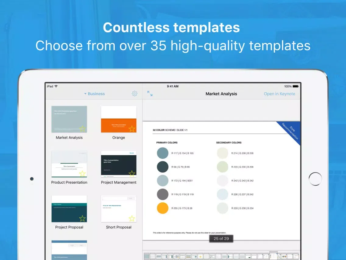 Tangkapan layar Templates for Keynote Pro iPad 