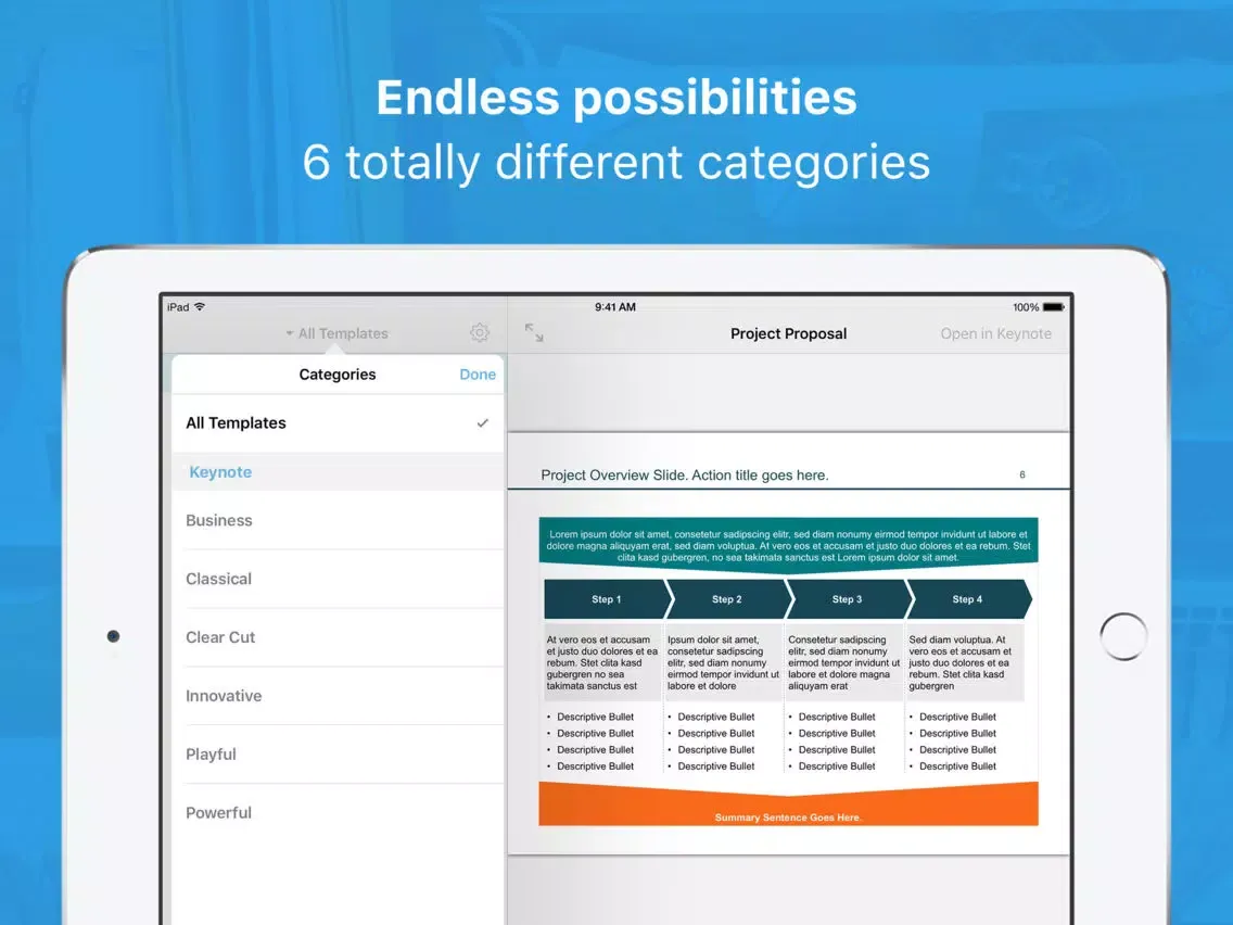 Tangkapan layar Templates for Keynote Pro iPad 