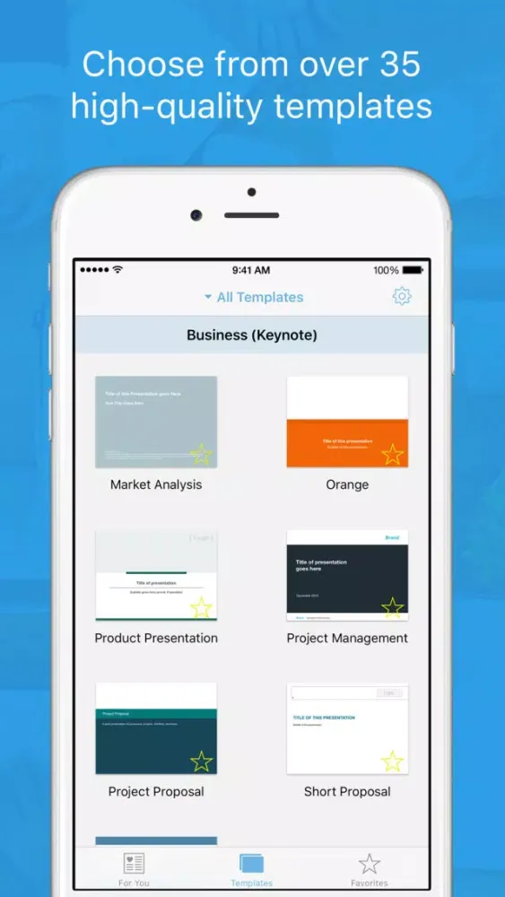 Tangkapan layar Templates for Keynote Pro