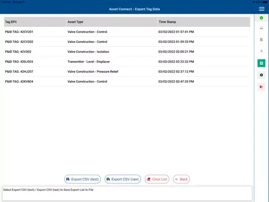 Zrzuty ekranu Emerson Asset Connect iPad 