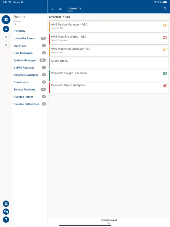 AMS Optics iPad  Screenshots