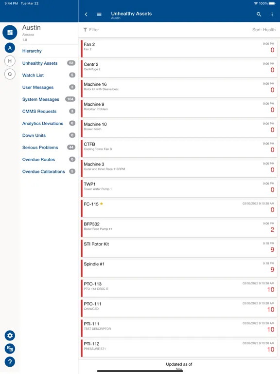 AMS Optics iPad  Screenshots
