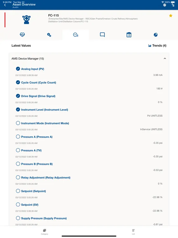 AMS Optics iPad  Screenshots