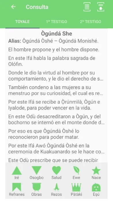 Tangkapan skrin El Oráculo de Ifá