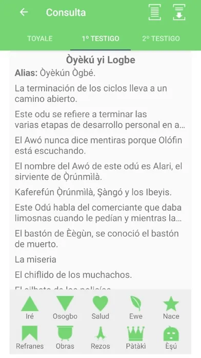 Tangkapan skrin El Oráculo de Ifá