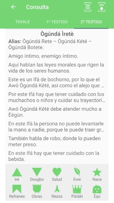 Tangkapan skrin El Oráculo de Ifá