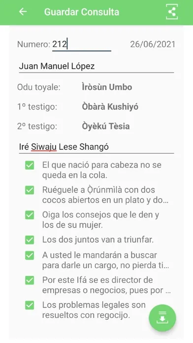 Tangkapan skrin El Oráculo de Ifá