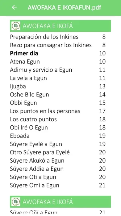 Tangkapan skrin El Oráculo de Ifá