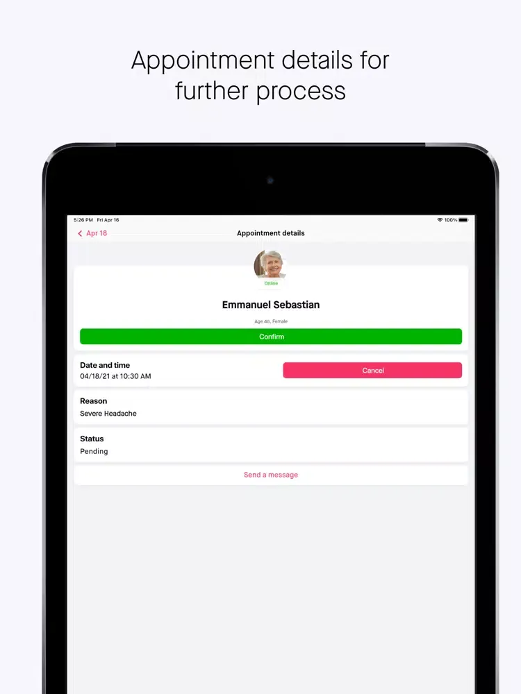 Screenshot di eDoc Telemed Provider iPad 