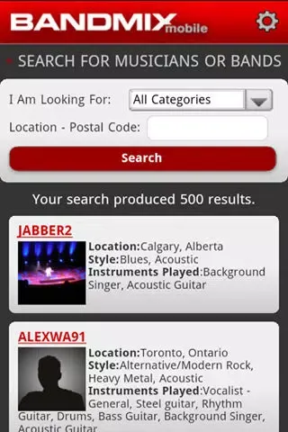 Capturas de pantalla de Bandmix Mobile Canada