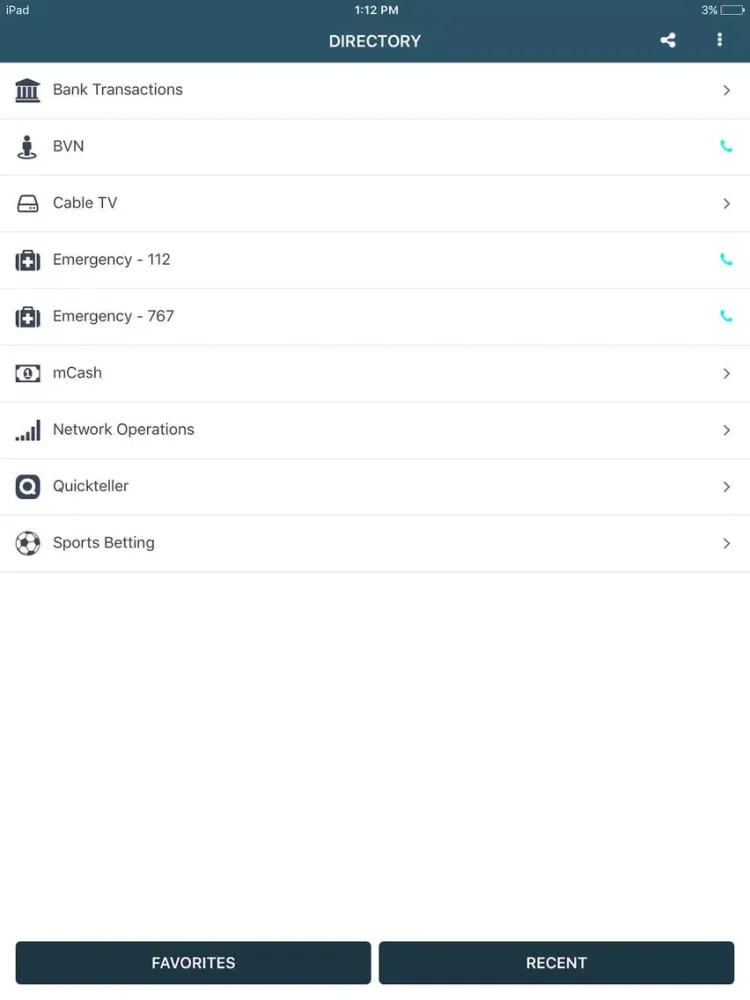 ภาพหน้าจอของ Directory - Nigerian USSD Digital Directory iPad 
