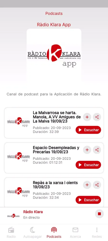 Ràdio Klara App應用截圖