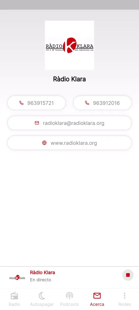Ràdio Klara App應用截圖