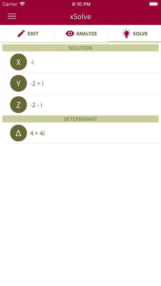 Capturas de pantalla de xSolve - Equation Solver