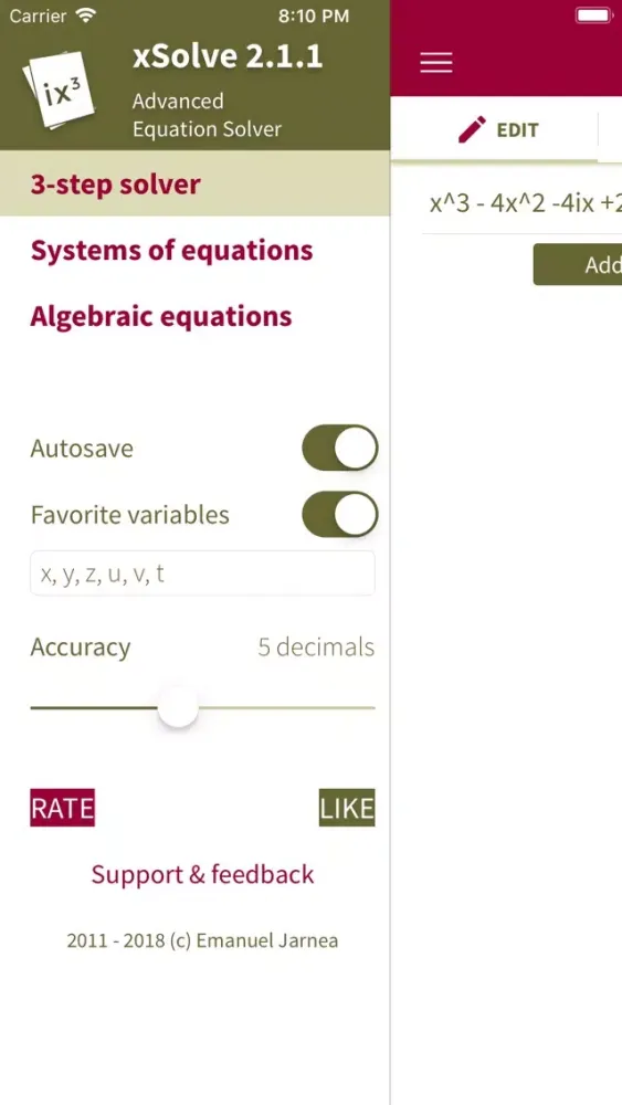 Capturas de pantalla de xSolve - Equation Solver