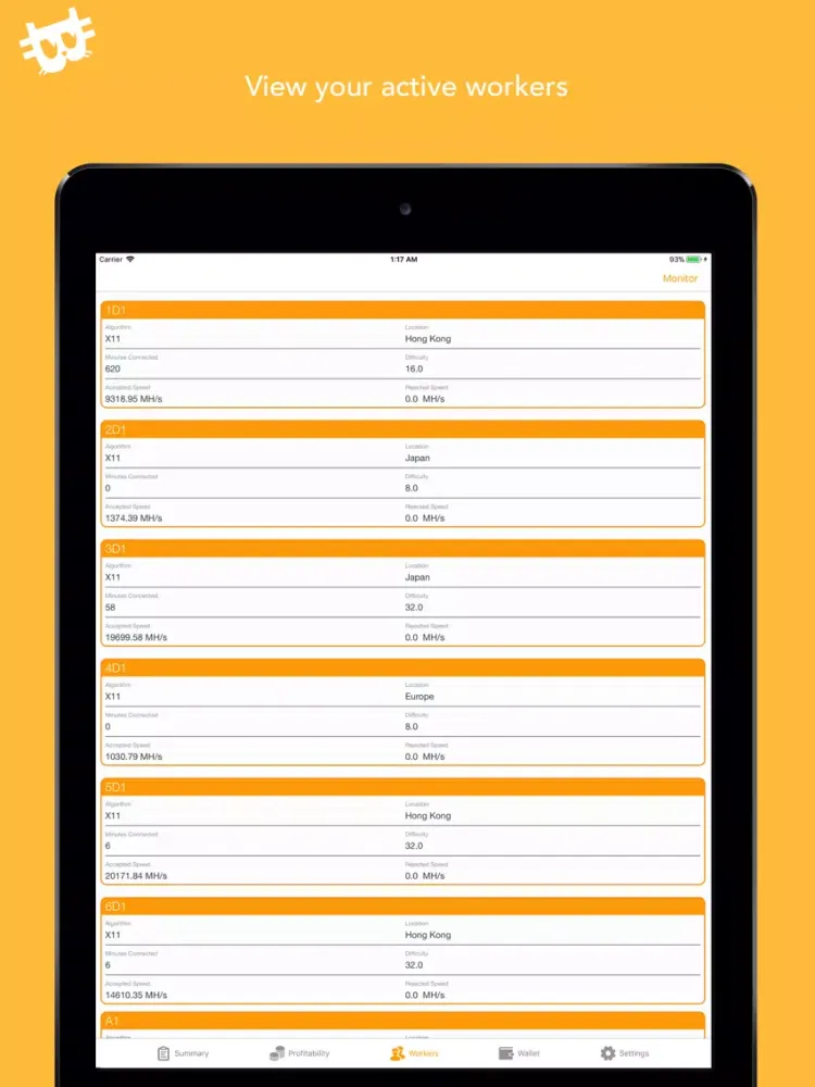 NiceHelper: NiceHash Helper iPad  スクリーンショット