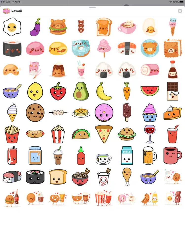 Kawaii Food Stickers iPad 應用截圖