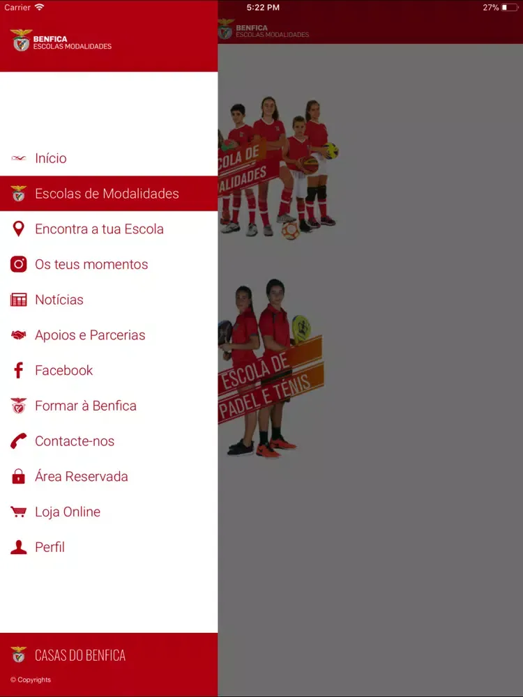 Capturas de pantalla de Benfica Escolas Modalidades iPad 
