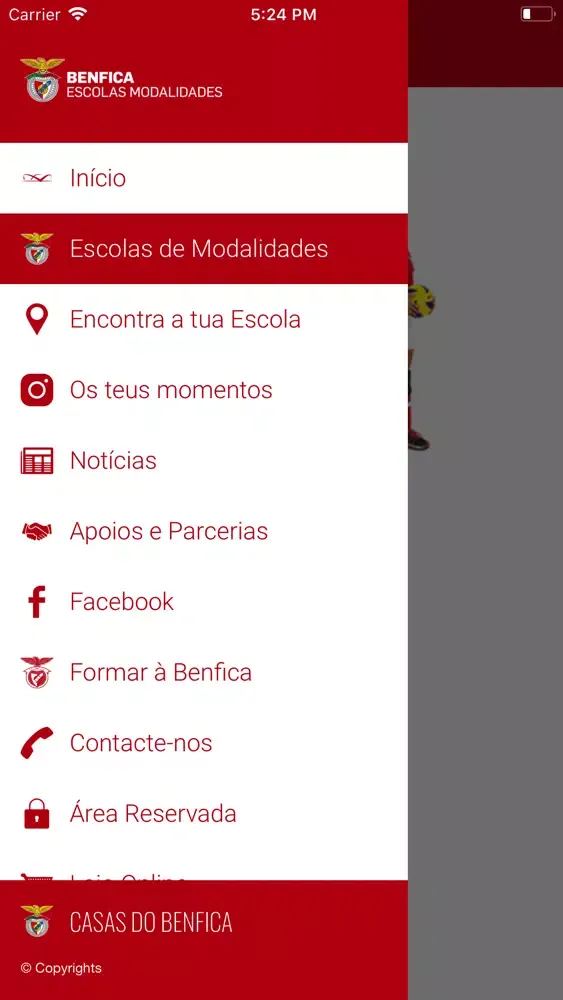 Capturas de pantalla de Benfica Escolas Modalidades