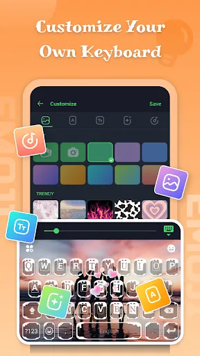 Capturas de tela do Emoji keyboard - Themes, Fonts