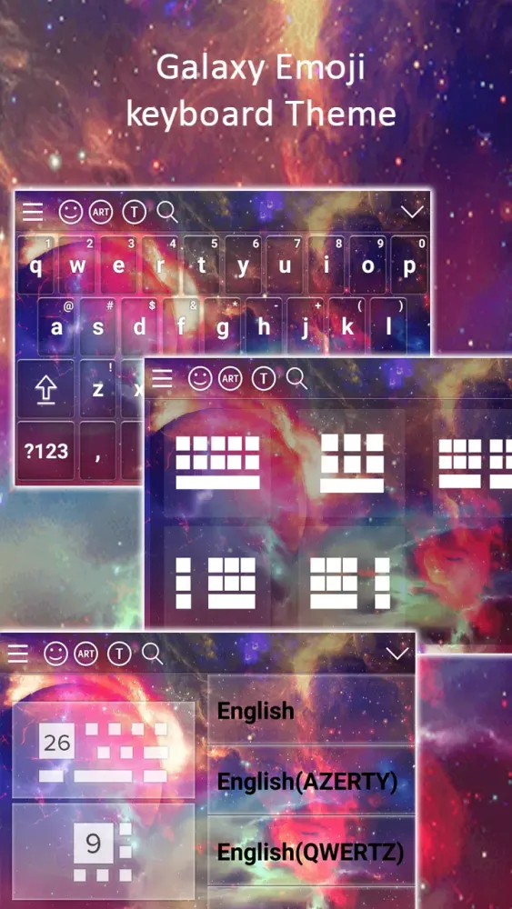 Скриншоты Galaxy Emoji keyboard Theme