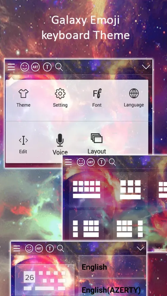 Скриншоты Galaxy Emoji keyboard Theme
