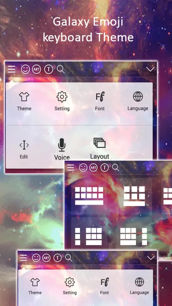 Скриншоты Galaxy Emoji keyboard Theme