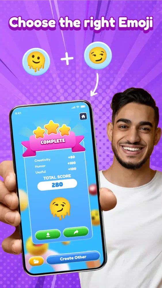 ภาพหน้าจอของ Fun Emoji Merge & Emoji Maker