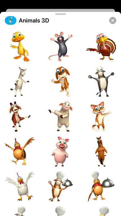 Animal 3D Stickers - Emojis应用截图
