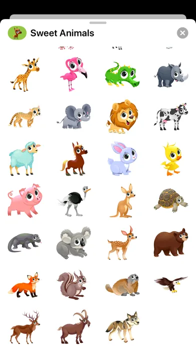 Ảnh chụp màn hình của Sweet Animal Cartoon Stickers