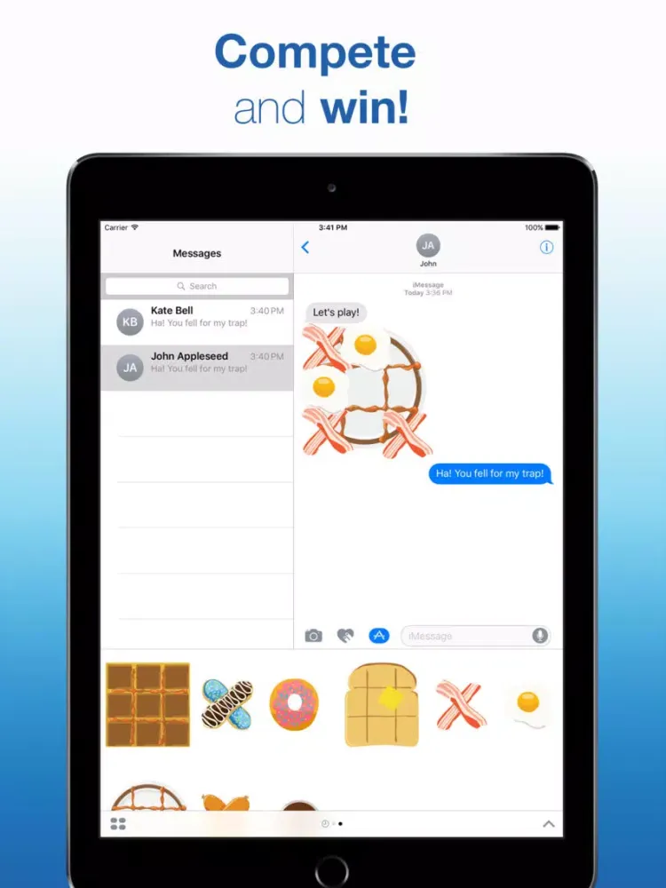 Sticker-Tac-Toe: Use stickers to play tic-tac-toe! iPad Screenshots