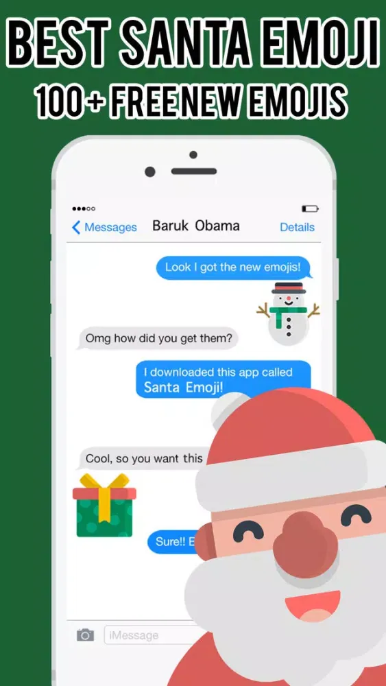Tangkapan skrin Christmas Santa Emoji -Stickers Keyboard Messenger